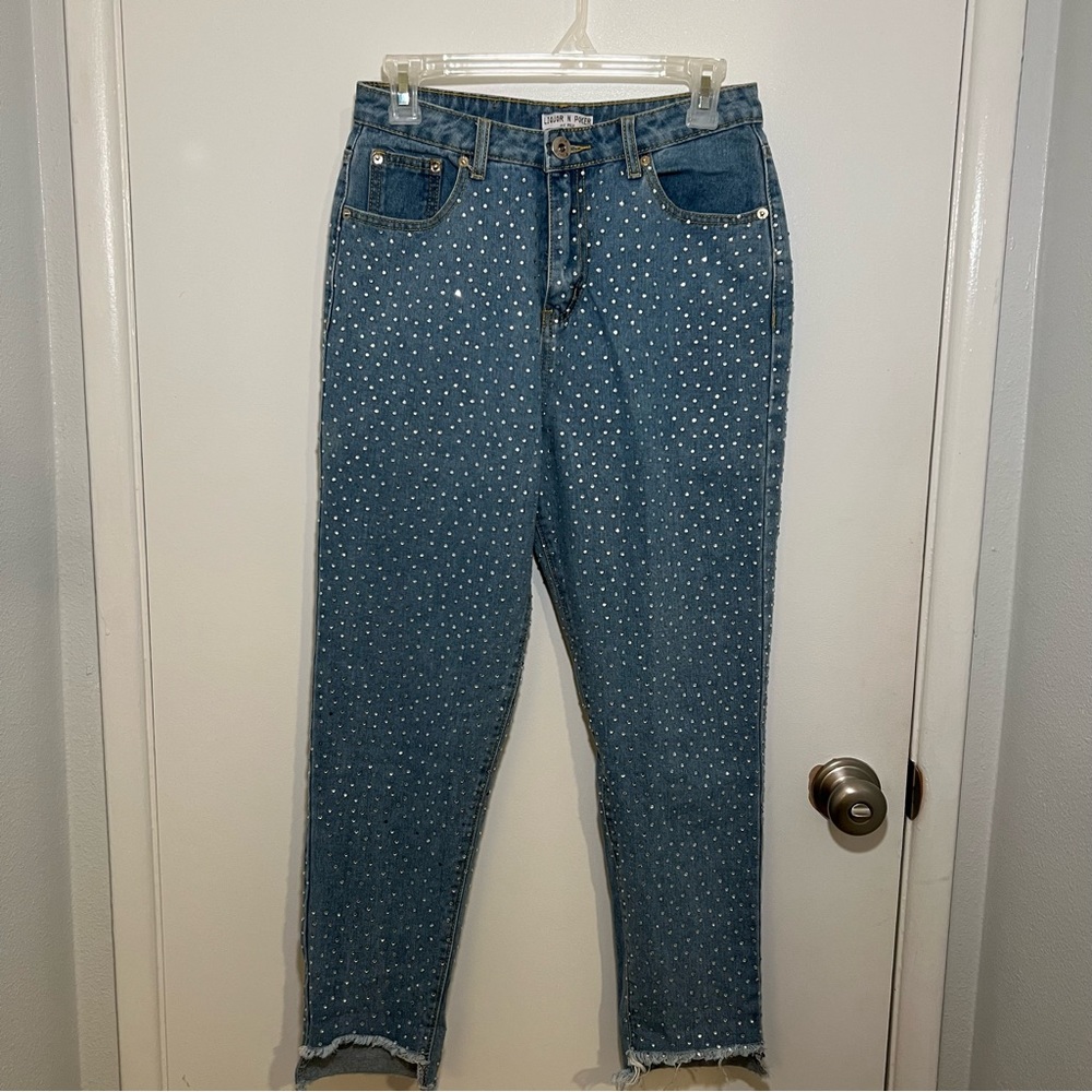 Liquor & Poker Rhinestone Jeans